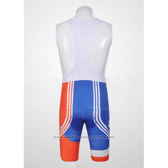 2012 Maillot Cyclisme Sky Champion Regno Unito Orange et Bleu Manches Courtes et Cuissard